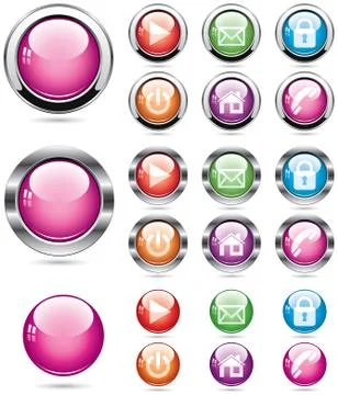 Vector set of glossy buttons Stock Illustration