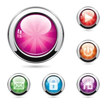 Vector set of glossy buttons Stock Illustration