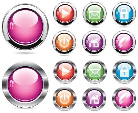 Vector set of glossy buttons Stock Illustration