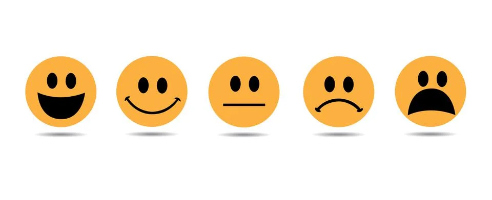 Vector set of glossy Emoticons Stock Illustration