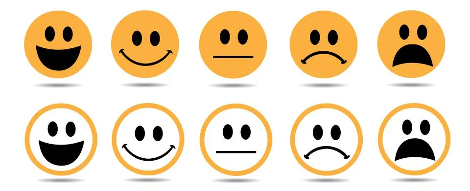 Vector set of glossy Emoticons Stock Illustration