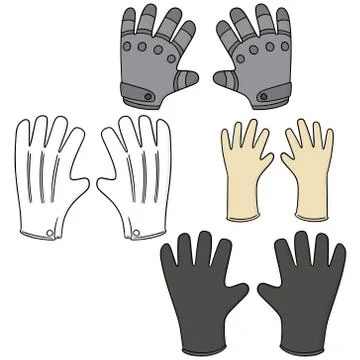 Vector set of gloves Stock Illustration