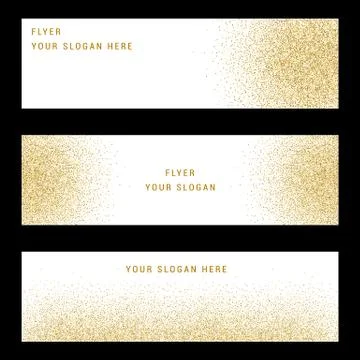 Vector Set Gold Glitter Card and Background Free Stock Illustration