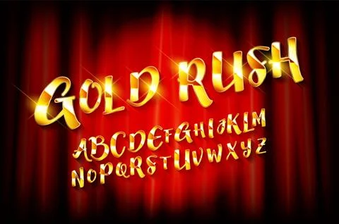 Vector set of golden alphabet letters. Stock Illustration