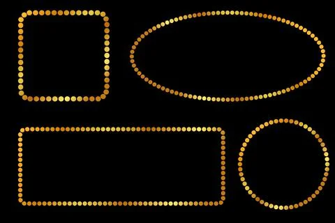 Vector Set Golden dot Frame, for Certificate, Placard Go Xi Fat Cai Moment or Stock Illustration