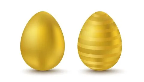 Vector set golden eggs for Easter.  Vector Easter egg. Stock Illustration
