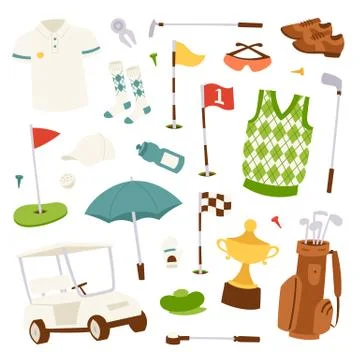 Vector set of golf icons Illustrazione stock
