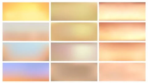 Vector set gradient background, natural colors, sunset and dawn Stock Illustration