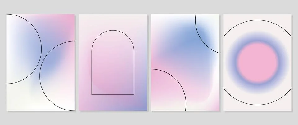 Vector set. Gradient posters. Abstract backgrounds. Suitable for cards イラスト素材