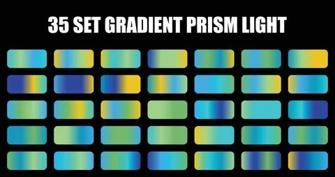 A vector set of gradient prism light colors featuring blue and green hues with 库存插图