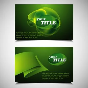 Vector set of green abstract business cards Stock Illustration