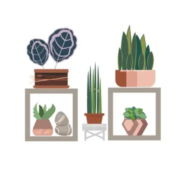 Vector set on green backdrop. Tropical jungle leaves background. Isolated symbol Stock Illustration