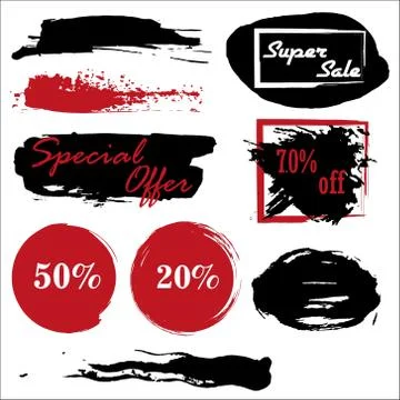 Vector set of grunge artistic brush strokes, brushes. Creative design element Illustrazione stock