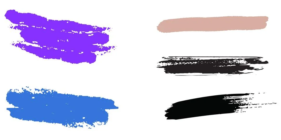 Vector set of grunge artistic brush strokes, design elements. Empty black b.. Illustrazione stock