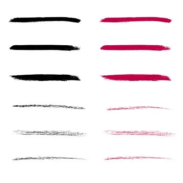 Vector set of grunge brush strokes. Illustrazione stock