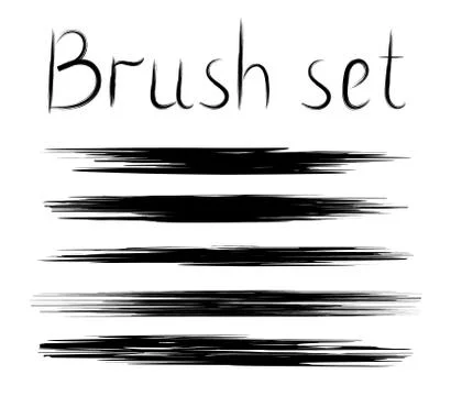Vector set of grunge brush strokes. Element for your design Stock Illustration
