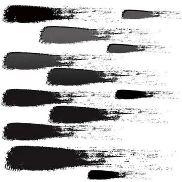 Vector set of grunge brush strokes Stock Illustration