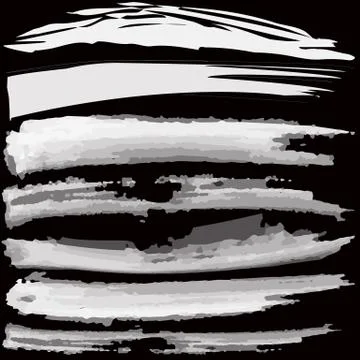Vector set of grunge brush strokes Stock Illustration