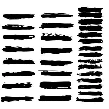 The vector set of grunge brushes Stock Illustration