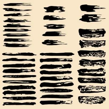 The vector set of grunge brushes Stock Illustration