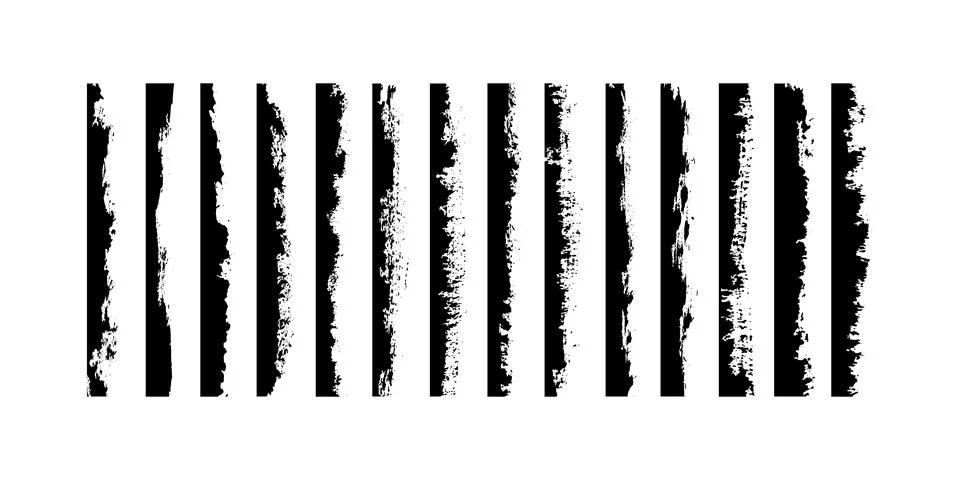 Vector set of grunge texture edges and borders with distressed ink and paint  Stock Illustration