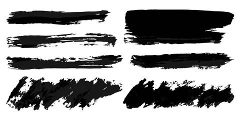 Vector set of grunge watercolor broad strokes Stock Illustration