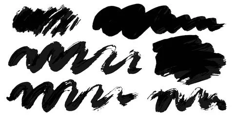 Vector set of grunge watercolor broad strokes Stock Illustration
