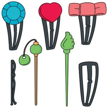 Vector set of hairpin Stock Illustration
