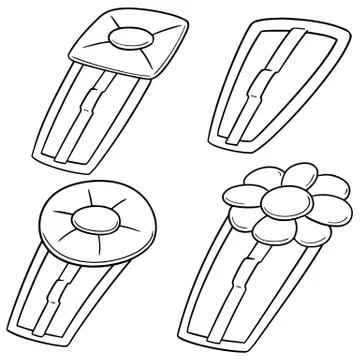 Vector set of hairpin Stock Illustration