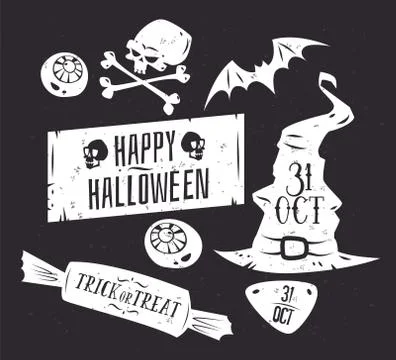 Vector set of halloween badges Stock Illustration
