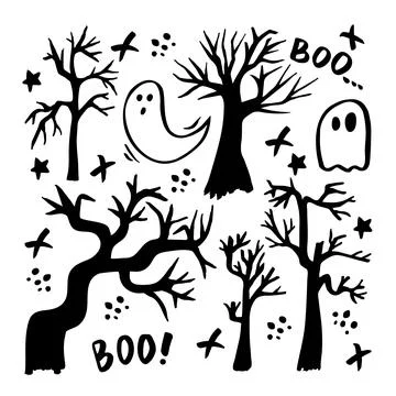 Vector set of halloween clipart. Funny, cute illustration for seasonal desi.. Stock Illustration
