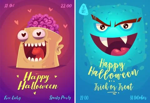 Vector set of halloween illustrations Illustrazione stock