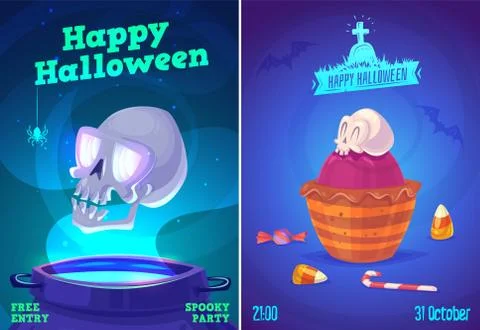 Vector set of halloween illustrations Illustrazione stock