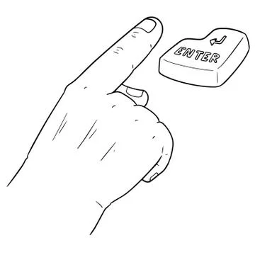 Vector set of hand and enter button Stock Illustration