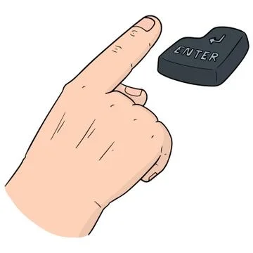 Vector set of hand and enter button Stock Illustration