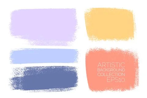 Vector set of hand drawn brush strokes, stains for backdrops. Colorful design Stock Illustration