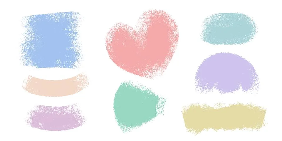 Vector set of hand drawn brush strokes, stains for backdrops. Colorful desi.. Stock Illustration
