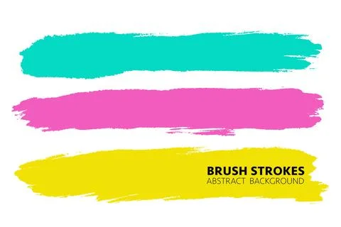 Vector set of hand drawn brush strokes, stains for backdrops. Colorful desi.. Stock Illustration