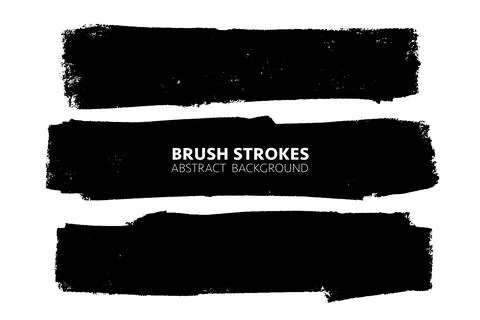 Vector set of hand drawn brush strokes, stains for backdrops. Monochrome de.. Stock Illustration