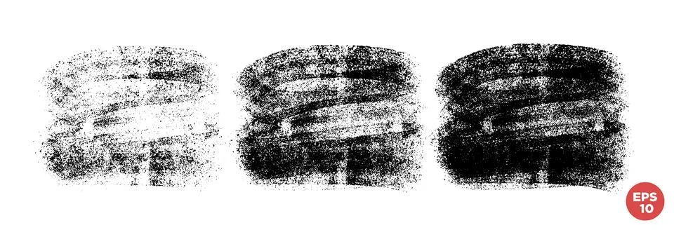 Vector set of hand drawn brush strokes, stains for backdrops. Monochrome desi Stock Illustration