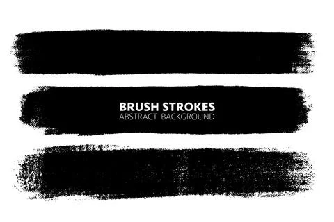 Vector set of hand drawn brush strokes, stains for backdrops. Monochrome de.. Stock Illustration