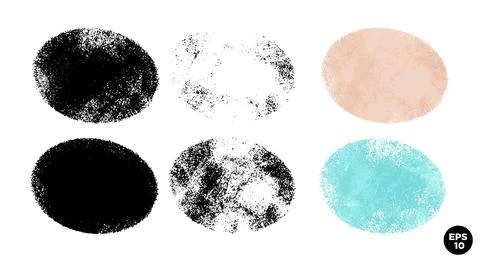 Vector set of hand drawn brush strokes, stains for backdrops. Design elemen.. Stock Illustration