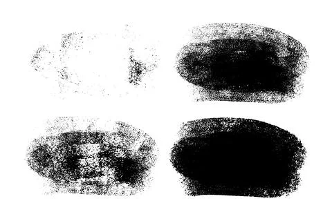 Vector set of hand drawn brush strokes, stains for backdrops. Monochrome desi Stock Illustration