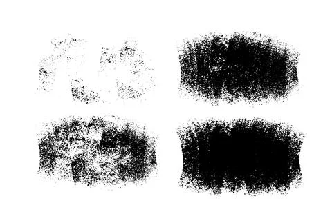 Vector set of hand drawn brush strokes, stains for backdrops. Monochrome desi Stock Illustration