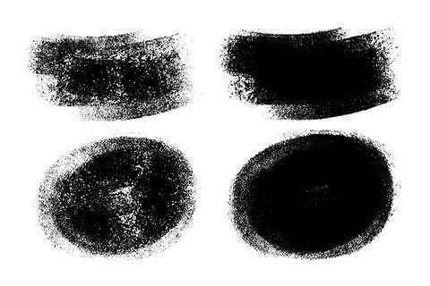 Vector set of hand drawn brush strokes, stains for backdrops. Monochrome desi Stock Illustration