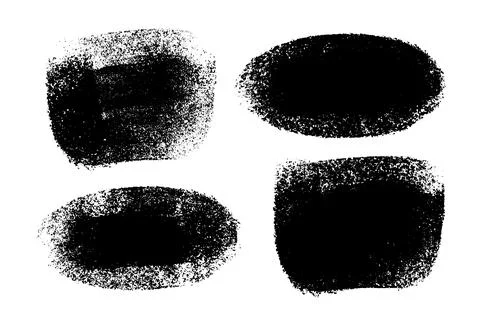 Vector set of hand drawn brush strokes, stains for backdrops. Monochrome desi Stock Illustration