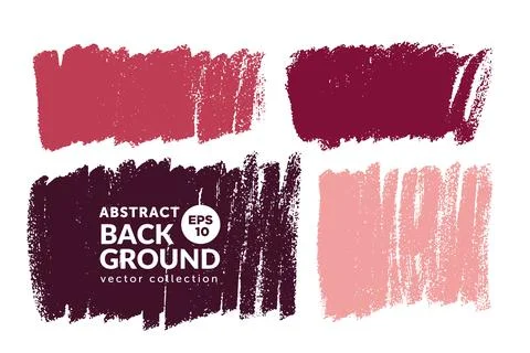 Vector set of hand drawn brush strokes, stains for backdrops. Monochrome li.. Stock Illustration