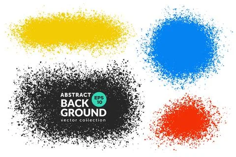 Vector set of hand drawn brush strokes, stains for backdrops. Colorful desi.. Stock Illustration