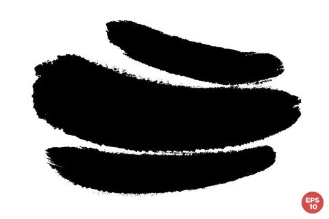 Vector set of hand drawn brush strokes, stains for backdrops. Monochrome desi Stock Illustration