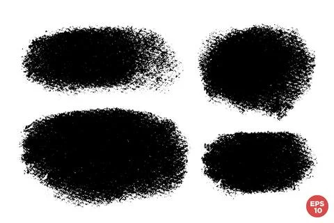 Vector set of hand drawn brush strokes, stains for backdrops. Monochrome desi Stock Illustration